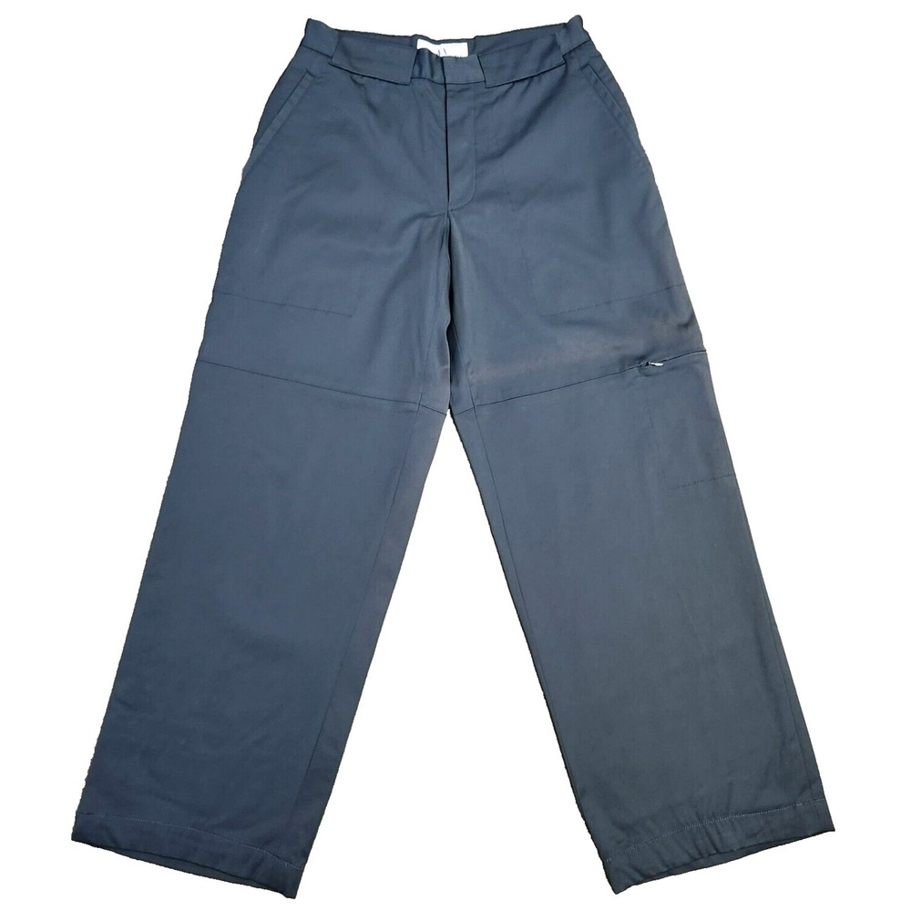 Armani Exchange Lined Pants Women's Small Gray Wide leg Trousers‎